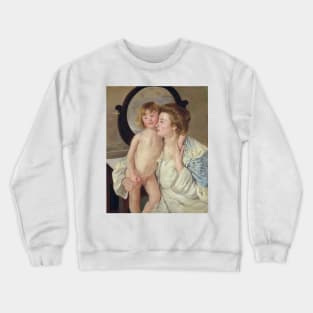 Mother and Child (The Oval Mirror) by Mary Cassatt Crewneck Sweatshirt